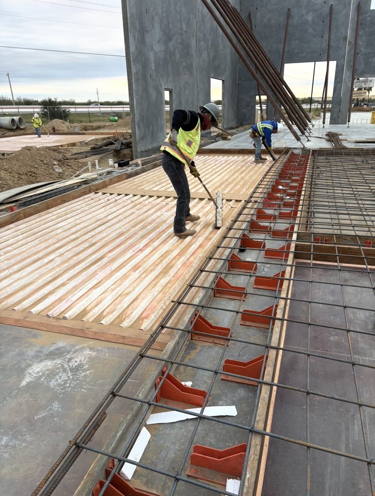 2J Concrete Services crew working on a site-cast tilt-wall panel
